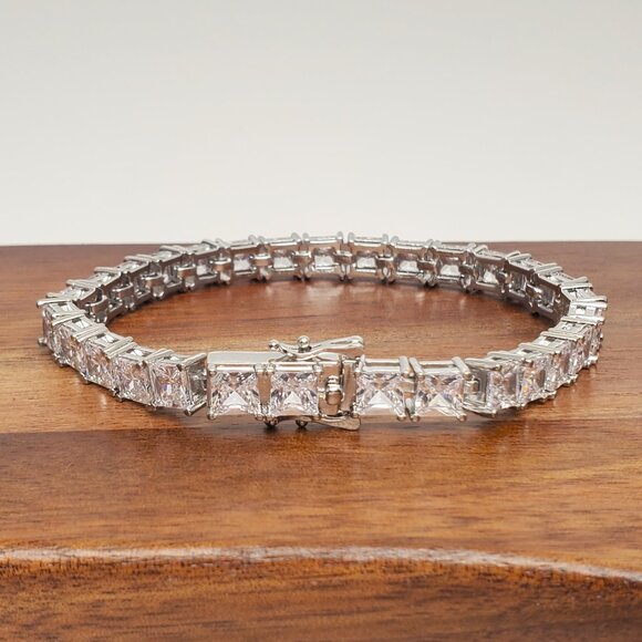 925 Sterling Silver 2ct Diamond 7" Womens Tennis Bracelet Ladies 7 inch Jewelry - Picture 6 of 6